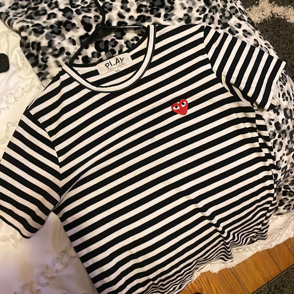 CDG play striped t-shirt